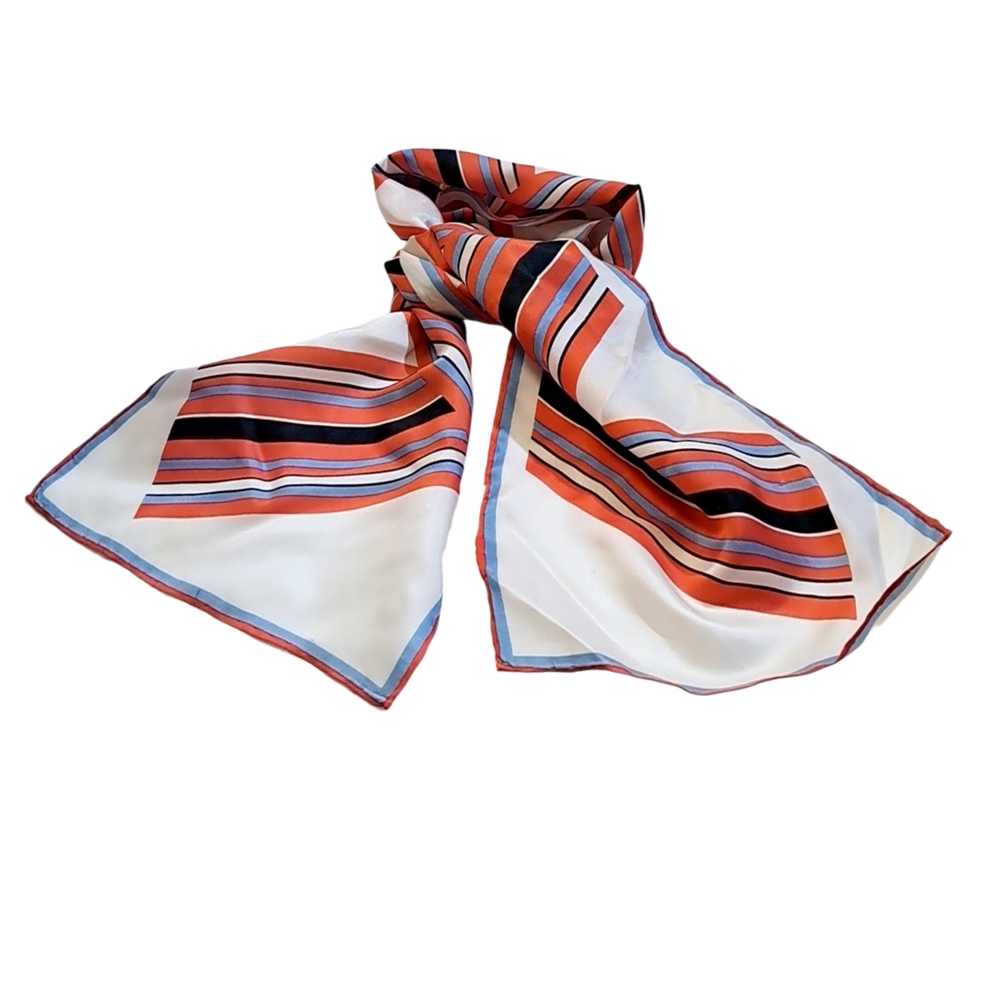🌲10/$20.  Striped Scarf in Orange and White